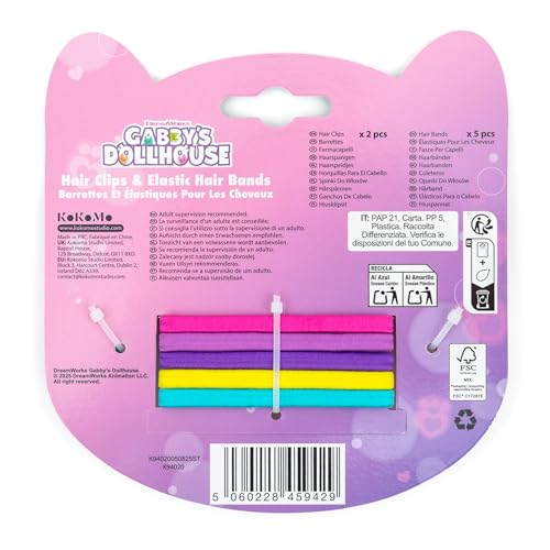 DREAMWORKS GABBY'S DOLLHOUSE Children's Hair Slide Ears & Elastic Hair Tie Set (Ages 3+) 3
