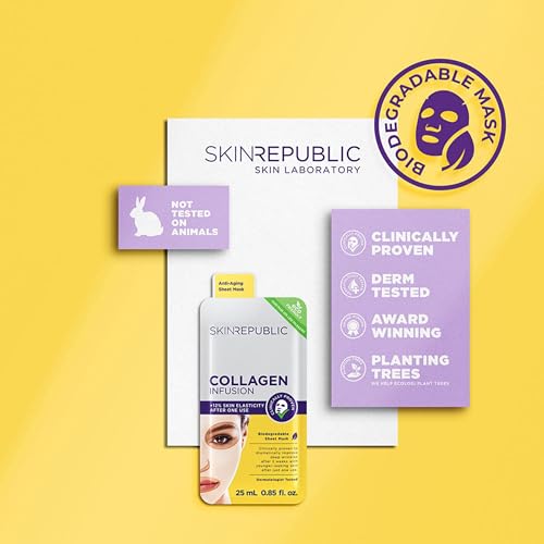 Skin Republic Collagen & Vitamin E Infusion Sheet Mask for Fine Lines and Wrinkles (Pack of 1) 4