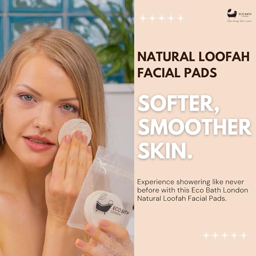 Eco Bath London Natural Loofah Facial Pads for Gentle Exfoliation and Deep Cleansing