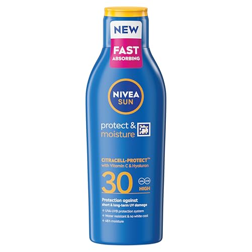 NIVEA SUN Protect & Moisture Sun Lotion SPF 30 with Vitamin E, 48H Moisture, 200 ml