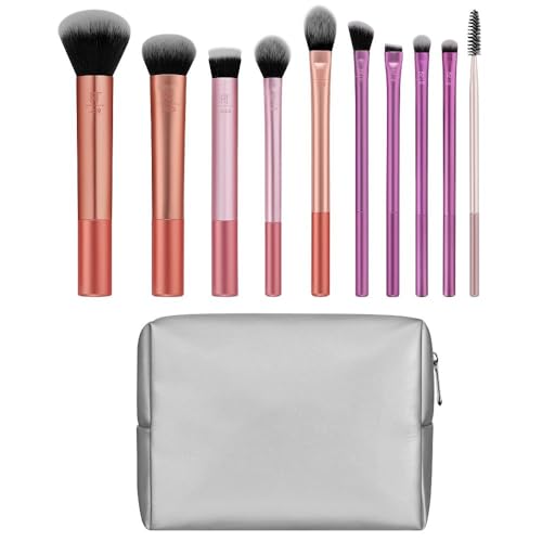 Real Techniques Best-Selling Blends Set: 10-Piece Makeup Brush Collection with Beauty Bag