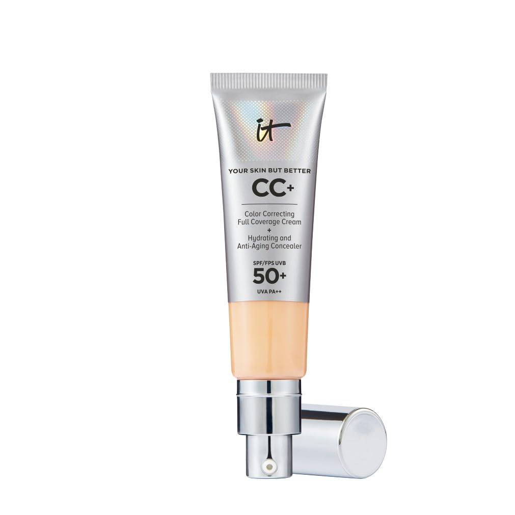 IT Cosmetics Your Skin But Better CC+ Cream Full Coverage Foundation SPF 50, Light Medium, 32ml
