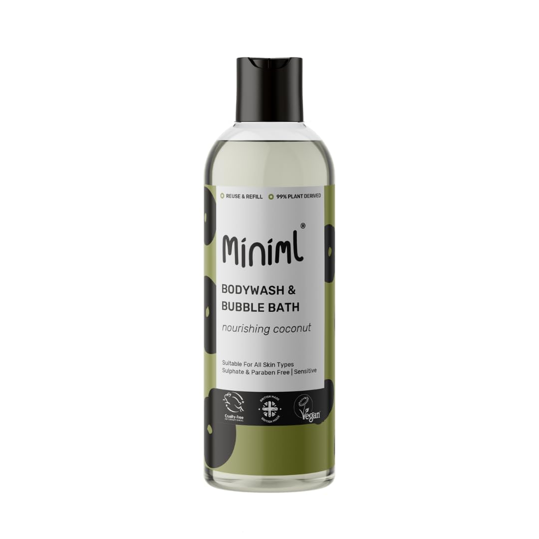 Miniml All Natural Body Wash and Bubble Bath - Moisturising Coconut Scent 500ml