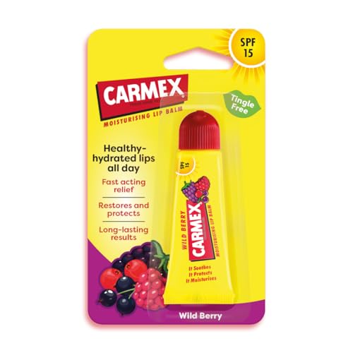 CARMEX Wild Berry SPF15 Lip Balm Tube - Hydrating, Tingle-Free Sun Protection