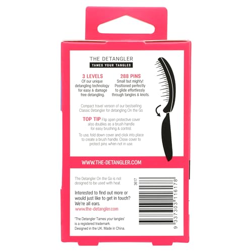 The Detangler On the Go Travel Detangling Hair Brush - Purple with 288 Pins 3