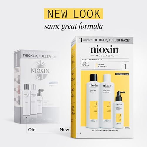 NIOXIN Scalp + Hair Thickening System 1 Kit for Natural Hair with Light Thinning (150+150+50ml) 10