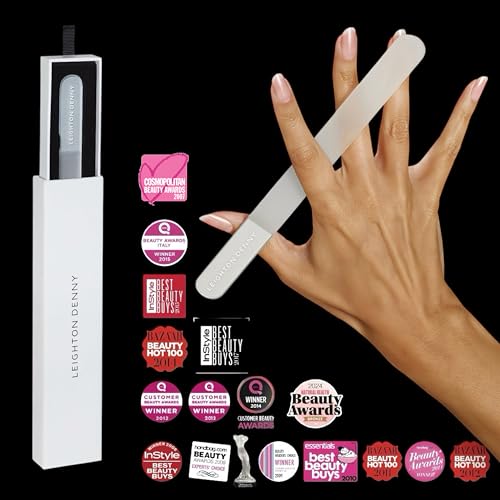 LEIGHTON DENNY Professional Crystal Nail File, 195mm, Double Sided with Aluminium Case 7