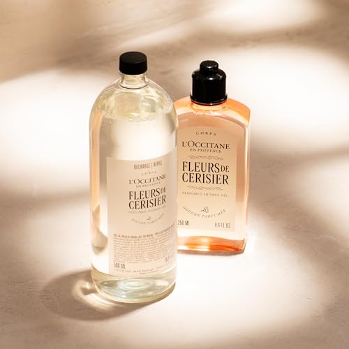 L'OCCITANE Cherry Blossom Shower Gel Refill 500ml - Gentle Cleansing Body Wash