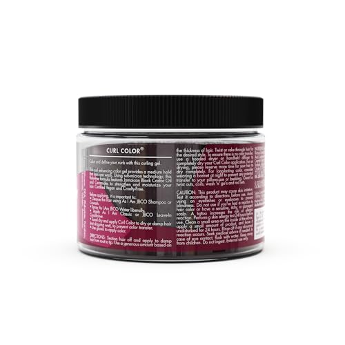 As I Am Curl Color Burgundy Temporary Colour & Curling Gel 6oz for Type 3 & 4 Hair