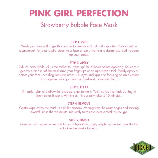 7th Heaven Wicked Bubble Face Mask Glinda Strawberry Peel Off Mask with Hyaluronic Acid 4