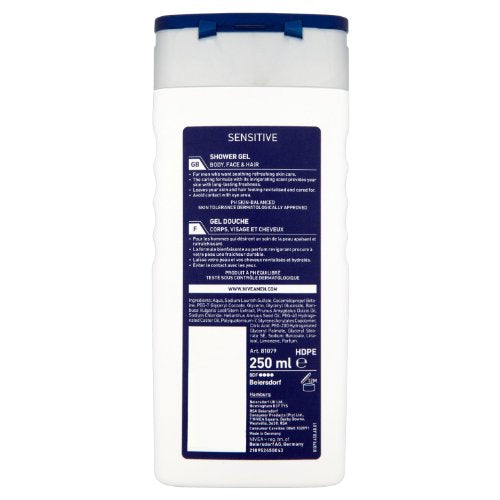 NIVEA MEN Sensitive Shower Gel for Body, Face & Hair - 250ml 3