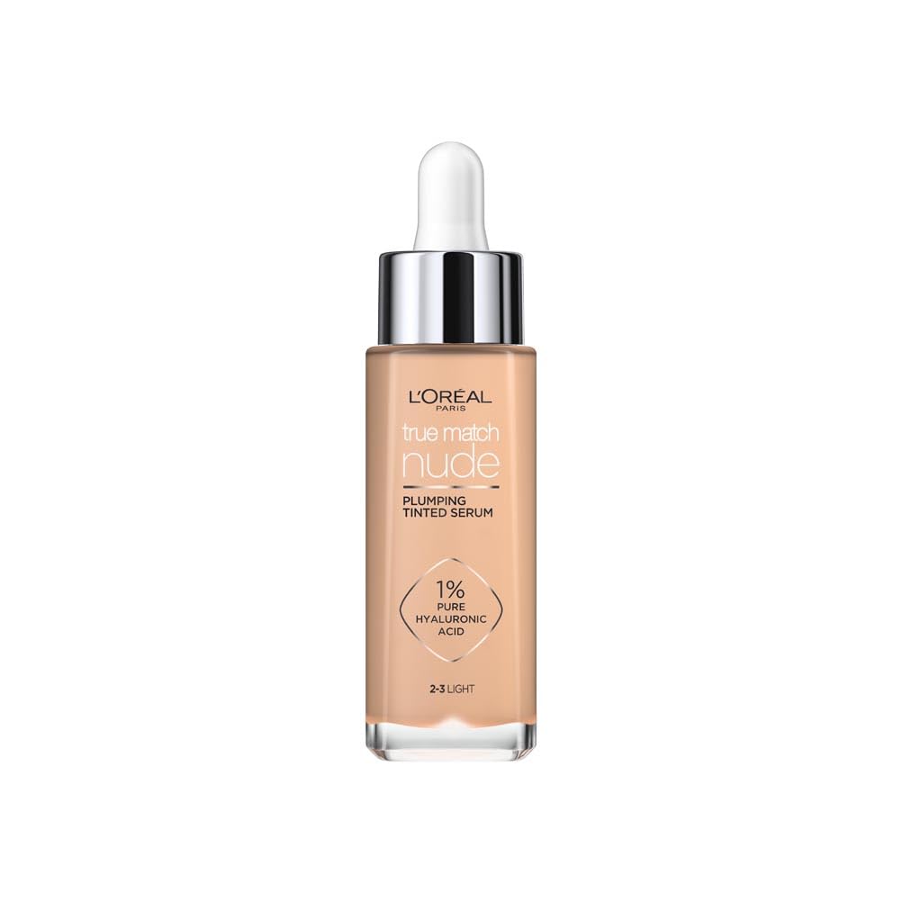 L'Oréal Paris True Match Nude Tinted Serum with 1% Hyaluronic Acid, Shade 2-3 Light