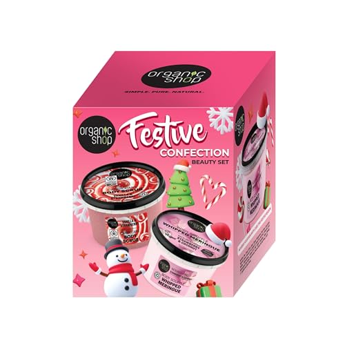 Festive Confection Body Care Set: Vanilla & Strawberry Scrub with Coconut Soufflé