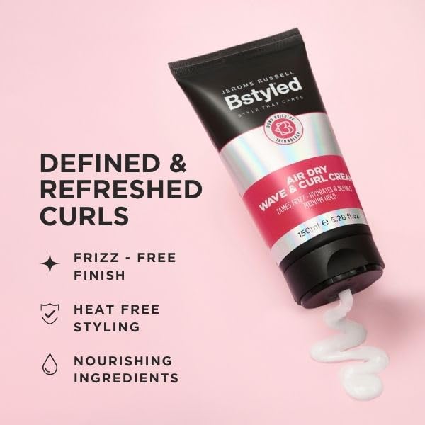 BStyled Air Dry Wave & Curl Cream by Jerome Russell | Frizz-Free Definition