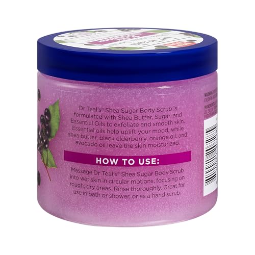 Dr Teal's Black Elderberry Body Sugar Scrub with Essential Oils, 538g