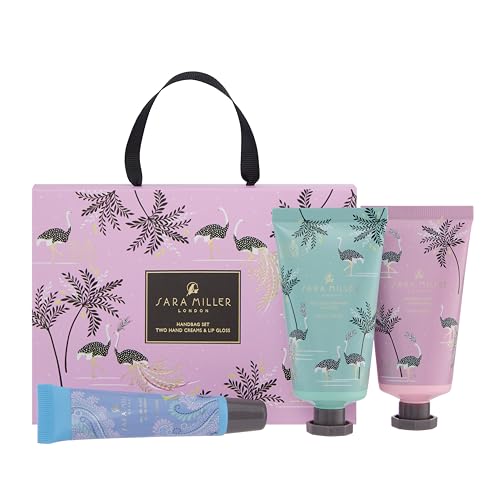 Sara Miller London Hand Cream & Lip Gloss Travel Set with Handbag Carton