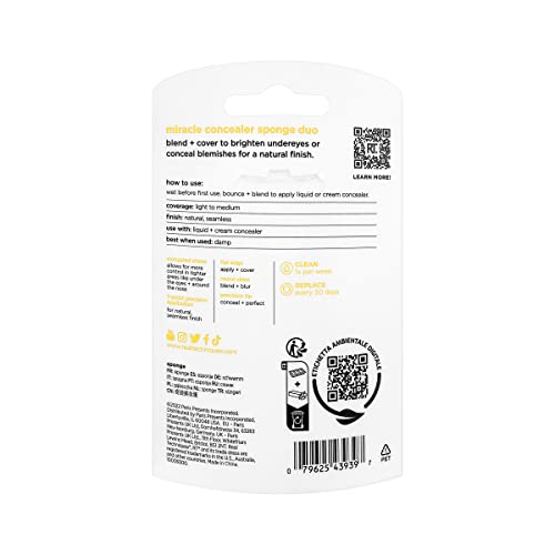 REAL TECHNIQUES Miracle Concealer Sponge Duo for Light to Medium Coverage 12