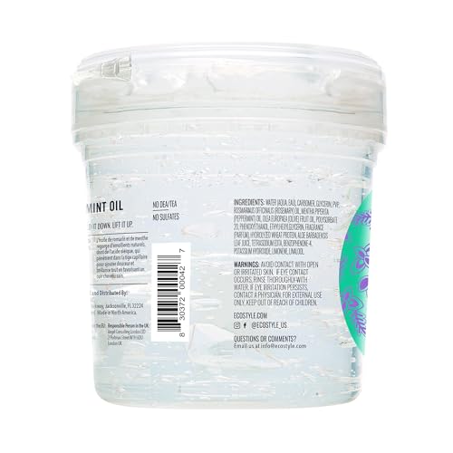 Eco Style Rosemary Mint Hair Gel for Strong Hold, Hydration, and Hair Strengthening 8