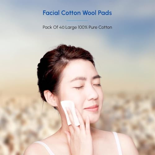 Pack of 40 Square Cotton Wool Pads - 100% Pure Cotton for Daily Cleansing, Toning & Moisturising 4