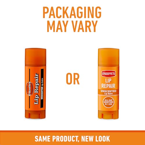 O'Keeffe's Lip Repair Balm Unscented 4.2g & Overnight 7g Duo for Dry Lips