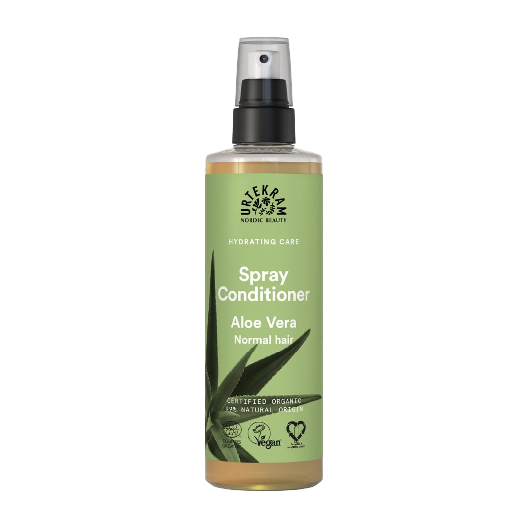 Urtekram Aloe Vera Leave In Spray Conditioner for All Hair Types, 250 ml