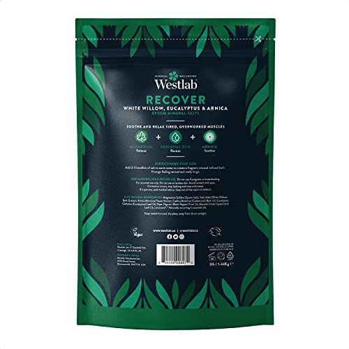 Westlab Recover Epsom Salts with White Willow & Eucalyptus for Muscle Recovery (1kg)