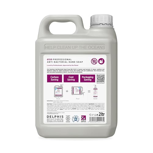 DELPHISECO Anti-Bacterial Hand Soap Refill 2 Litre | Vegan Friendly Sanitizing Wash