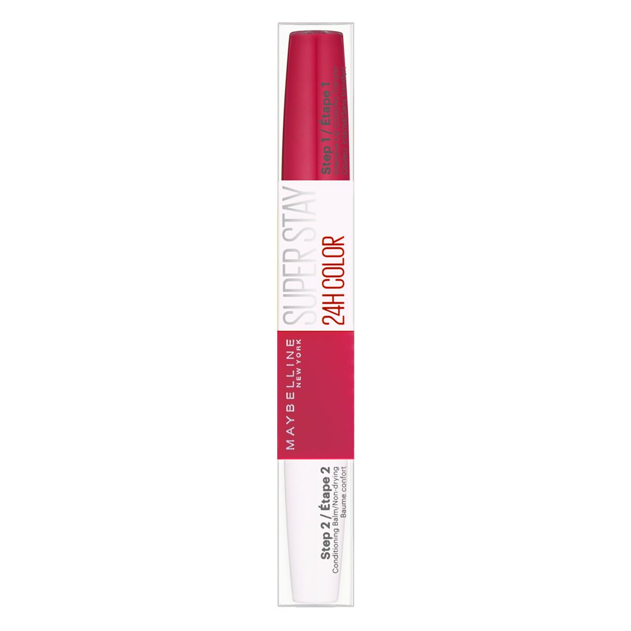 Maybelline SuperStay 24 Hour Dual Ended Lipstick - Shade 195 Raspberry, 9 ml Longwear
