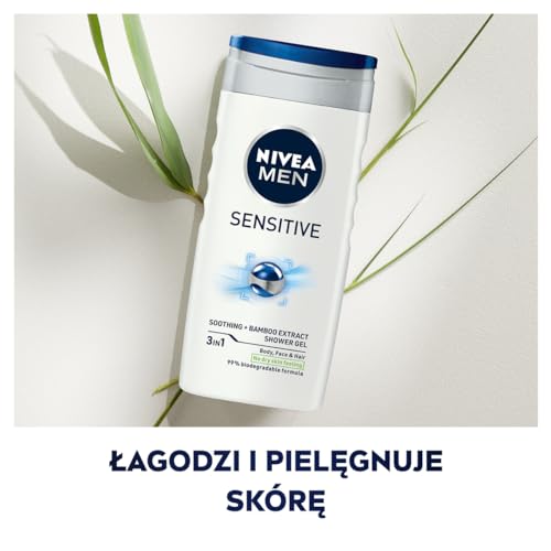 NIVEA MEN Sensitive Shower Gel for Body, Face & Hair - 250ml
