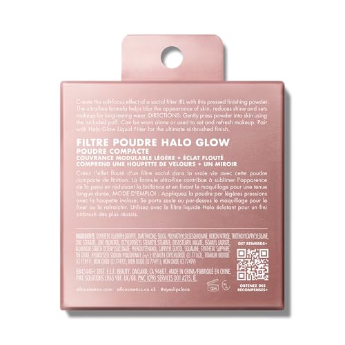 e.l.f. Halo Glow Powder Filter Pressed Finishing Powder - Fair Warm, Buildable Coverage