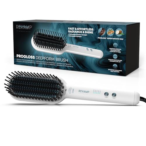 REVAMP Deepform Ceramic Straightening Brush with Ionic Technology