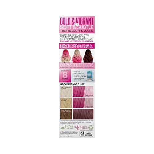 Knight &amp; Wilson Colour-Freedom 150ml Pink Pizazz Semi-Permanente Haarfarbe - Ultra-Brillante, vegane Farbmaske mit Glanzverstärker-Komplex - Ammoniakfreie Farbe, hält bis zu 6-10 Haarwäschen 4