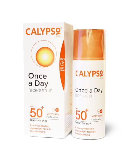 Calypso Once a Day Serum SPF50+ with Vitamin C for Face and Neck, Unscented