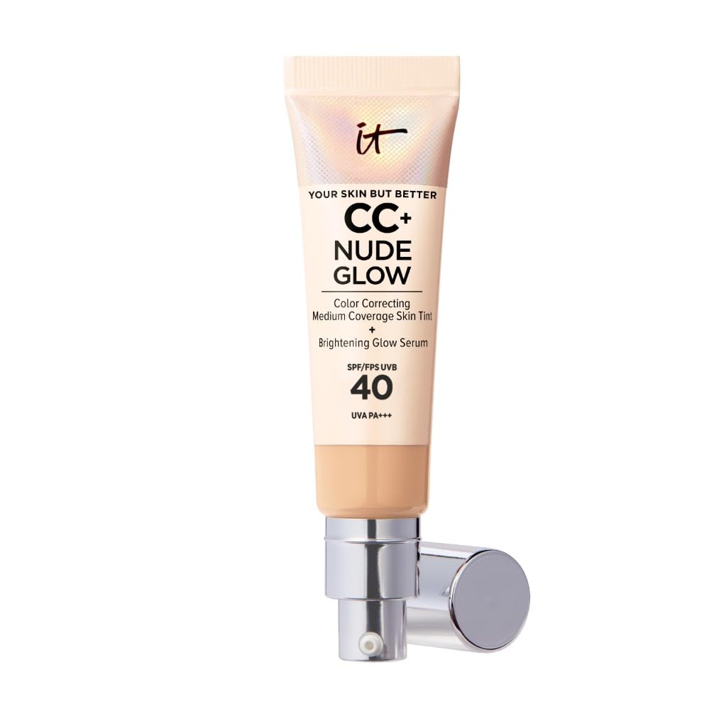 IT Cosmetics CC+ Cream Nude Glow Foundation, Medium Coverage, Instantly Brightening