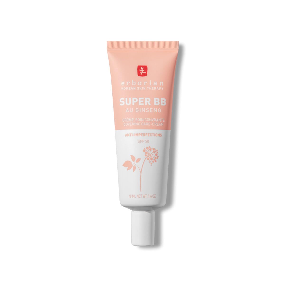 Erborian Super BB Cream Ginseng SPF 20 - High Coverage Tinted Face Care for Imperfections - Clair 40ml