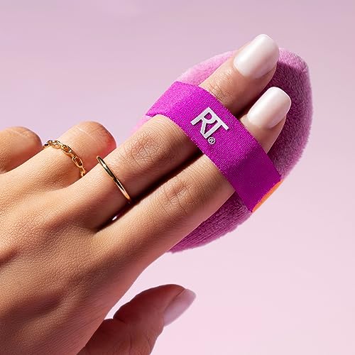 Real Techniques Miracle 2-in-1 Puderquaste + Reiseetui, doppelseitiger Make-up-Schwamm zum Verblenden, elastisches Band, Präzisions-Make-up-Schwamm und Puderquaste, für flüssige, cremige und pudrige Produkte, Reiseetui, 2 Stück 12