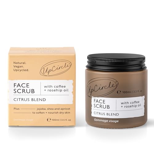 UpCircle Beauty Organic Coffee Face Scrub Citrus Blend for Dry, Dehydrated Skin