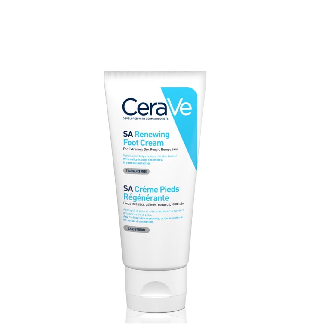 CeraVe SA Regenerierende Fußcreme, mit Salicylsäure, 3 essentiellen Ceramiden &amp;
