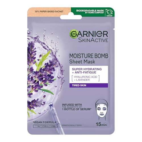Garnier 12-Piece Sheet Mask Gift Set: Hydrating Face & Eye Masks with Hyaluronic Acid 10