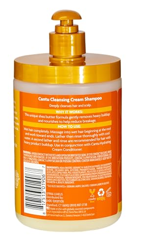 Cantu Shea Butter for Natural Hair Cleansing Cream Shampoo, Sulfate-Free, Salon Size 709g 3