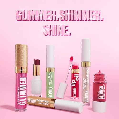Revlon Super Lustrous Glimmer Lip Oil - Hydrating Gloss with Plant-Based Squalane 10