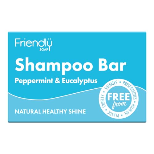 Friendly Soap Peppermint & Eucalyptus Shampoo Bar (95g) - Natural, Vegan, Curly Girl Friendly