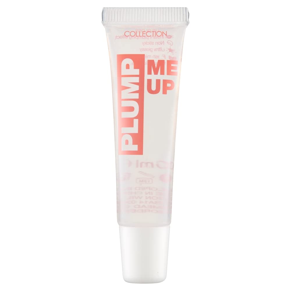 Collection Cosmetics Plump Me Up High-Shine Lip Gloss, Clear, Peppermint Scented, Non-Sticky