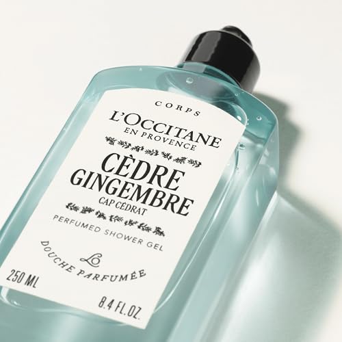 L'OCCITANE Cèdre Gingembre Shower Gel 250ml - Refreshing Cedarwood & Ginger Body Wash for Men
