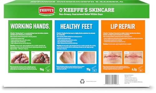 O'Keeffe's Skincare Giftpack: Working Hands, Healthy Feet, and Lip Repair