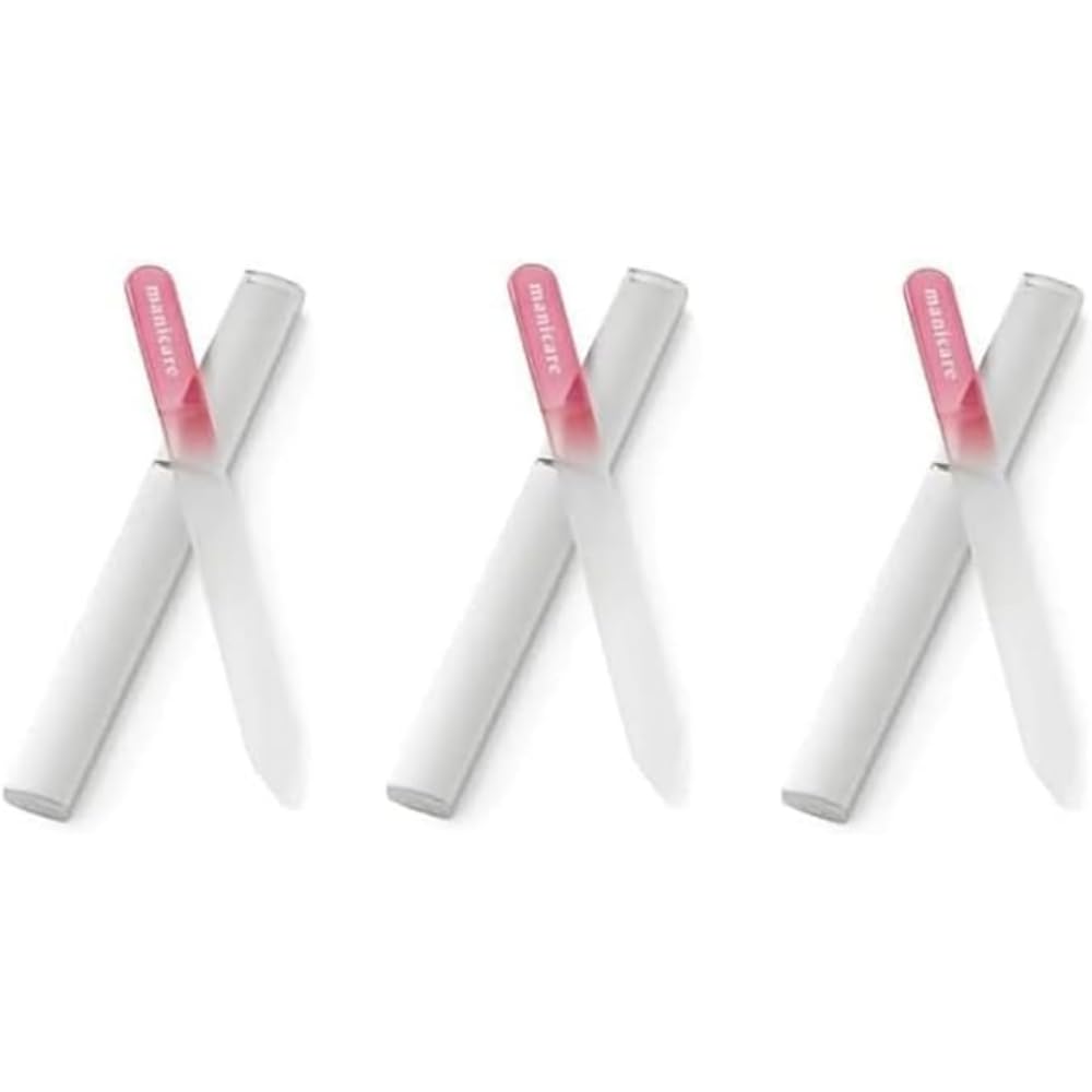 Manicare 3 Pack Strong Glass Nail Files for Natural & Artificial Nail Shaping