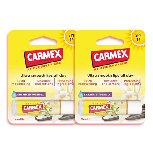 Carmex Vanilla Click Stick Multipack with SPF 15 for Sun Protection and Dry Lip Repair
