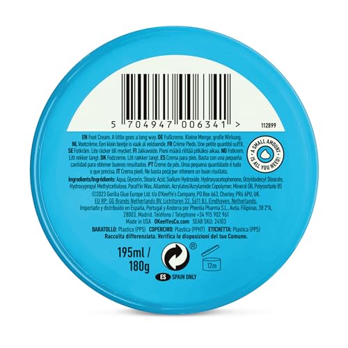 O"Keeffe"s Healthy Feet Foot Cream Value Size Jar for Extremely Dry Feet, 180g