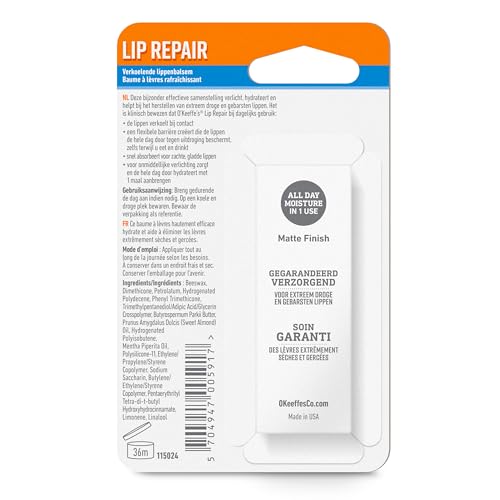 O'Keeffe's Lip Repair Cooling Relief Stick for Extremely Dry, Cracked Lips 4.2g 3