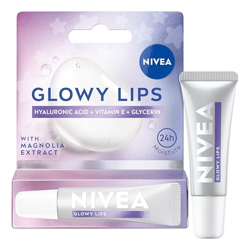NIVEA Lip Hyaluron Glowy Lips Tube Original (10ml) - Hydrating Balm with SPF 30